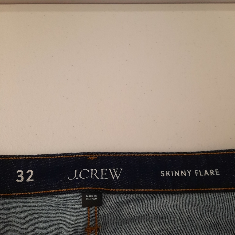 J. Crew High Rise Dark Indigo Wash Skinny Flare Jeans size 32 - Picture 6 of 16